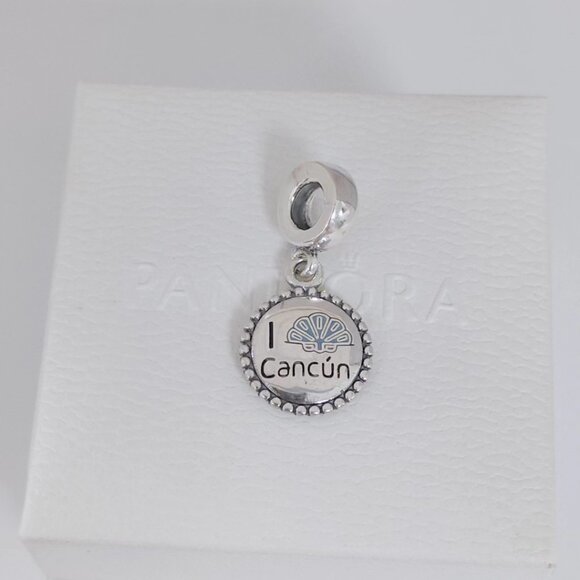 Pandora I Love Cancun Exclusive Dangle Charm Seashell Pendant Travel Destination - Picture 3 of 6